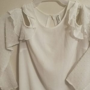 🌺White Frill Dressing Top